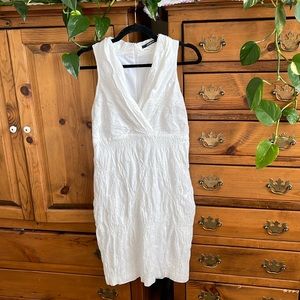 Andrew Marc wrinkled cotton blend sleeveless dress